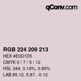 Color code: RGB 224 209 213 | qconv.com