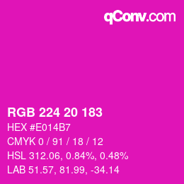Color code: RGB 224 20 183 | qconv.com