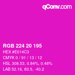 Código de color: RGB 224 20 195 | qconv.com