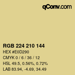 カラーコード: RGB 224 210 144 | qconv.com