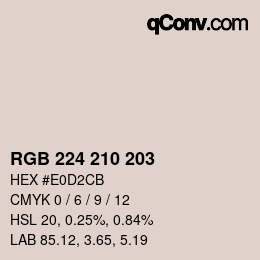 Color code: RGB 224 210 203 | qconv.com