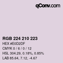 Code couleur: RGB 224 210 223 | qconv.com