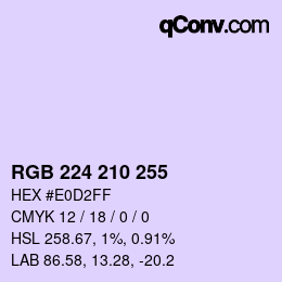 カラーコード: RGB 224 210 255 | qconv.com