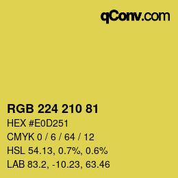 Color code: RGB 224 210 81 | qconv.com