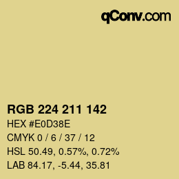 カラーコード: RGB 224 211 142 | qconv.com
