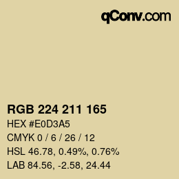 カラーコード: RGB 224 211 165 | qconv.com