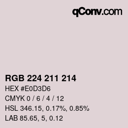 Color code: RGB 224 211 214 | qconv.com