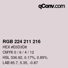 Color code: RGB 224 211 216 | qconv.com