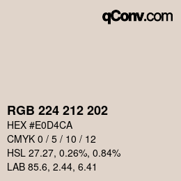 Color code: RGB 224 212 202 | qconv.com