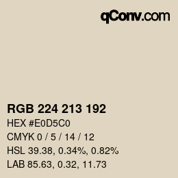 Color code: RGB 224 213 192 | qconv.com