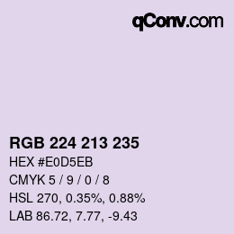 Color code: RGB 224 213 235 | qconv.com