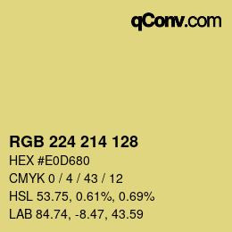 Color code: RGB 224 214 128 | qconv.com