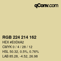 カラーコード: RGB 224 214 162 | qconv.com