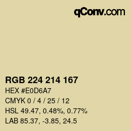 カラーコード: RGB 224 214 167 | qconv.com