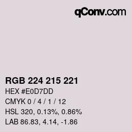 カラーコード: RGB 224 215 221 | qconv.com