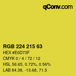 颜色代码: RGB 224 215 63 | qconv.com