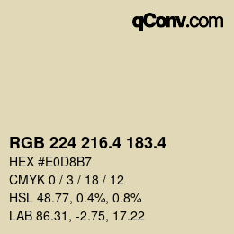 カラーコード: RGB 224 216.4 183.4 | qconv.com