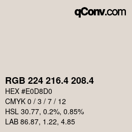 カラーコード: RGB 224 216.4 208.4 | qconv.com