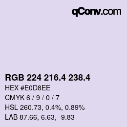 カラーコード: RGB 224 216.4 238.4 | qconv.com