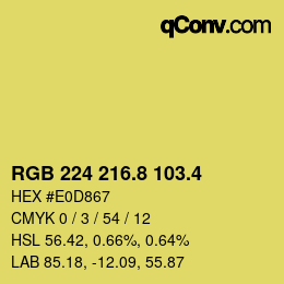 カラーコード: RGB 224 216.8 103.4 | qconv.com