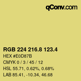 カラーコード: RGB 224 216.8 123.4 | qconv.com