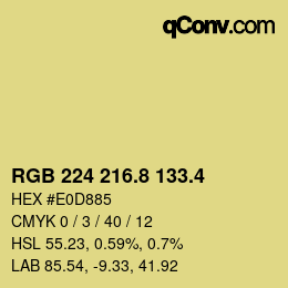 カラーコード: RGB 224 216.8 133.4 | qconv.com