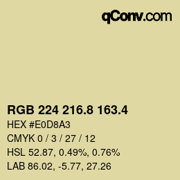 カラーコード: RGB 224 216.8 163.4 | qconv.com