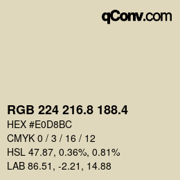 カラーコード: RGB 224 216.8 188.4 | qconv.com