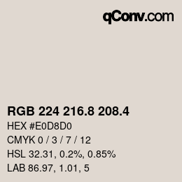 カラーコード: RGB 224 216.8 208.4 | qconv.com