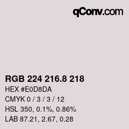 カラーコード: RGB 224 216.8 218 | qconv.com