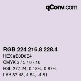 カラーコード: RGB 224 216.8 228.4 | qconv.com