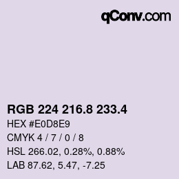カラーコード: RGB 224 216.8 233.4 | qconv.com