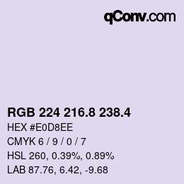 カラーコード: RGB 224 216.8 238.4 | qconv.com