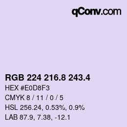 カラーコード: RGB 224 216.8 243.4 | qconv.com