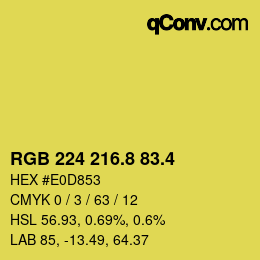 カラーコード: RGB 224 216.8 83.4 | qconv.com