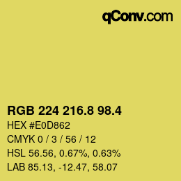 カラーコード: RGB 224 216.8 98.4 | qconv.com
