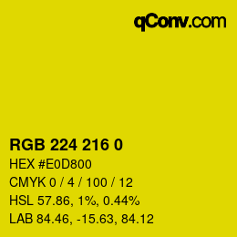 颜色代码: RGB 224 216 0 | qconv.com