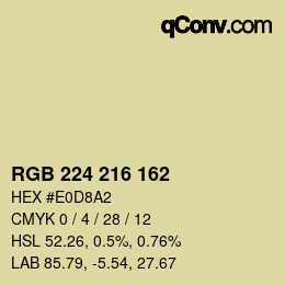 Color code: RGB 224 216 162 | qconv.com