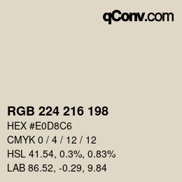 カラーコード: RGB 224 216 198 | qconv.com