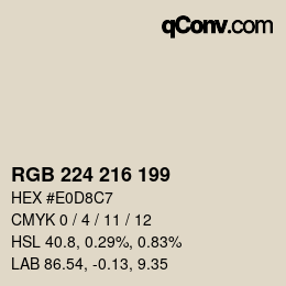Farbcode: RGB 224 216 199 | qconv.com