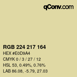 Color code: RGB 224 217 164 | qconv.com