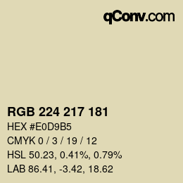 Color code: RGB 224 217 181 | qconv.com