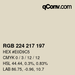 Farbcode: RGB 224 217 197 | qconv.com