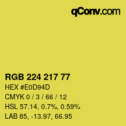 颜色代码: RGB 224 217 77 | qconv.com