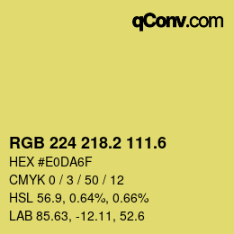 カラーコード: RGB 224 218.2 111.6 | qconv.com