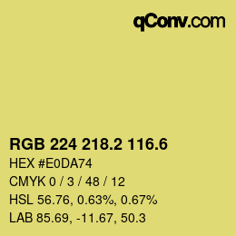 カラーコード: RGB 224 218.2 116.6 | qconv.com