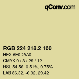 カラーコード: RGB 224 218.2 160 | qconv.com