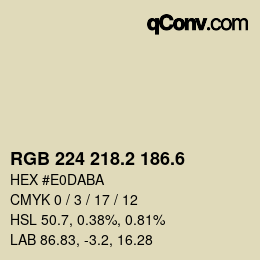 カラーコード: RGB 224 218.2 186.6 | qconv.com