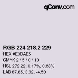 カラーコード: RGB 224 218.2 229 | qconv.com