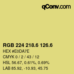 カラーコード: RGB 224 218.6 126.6 | qconv.com